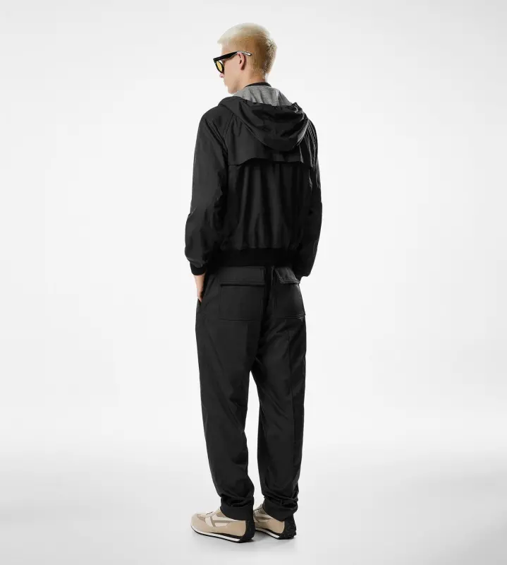 JERSEY LINED ZIP HOODIE BLACK online